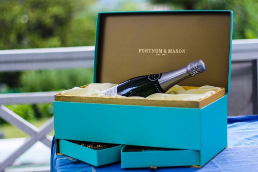 wine in a blue box