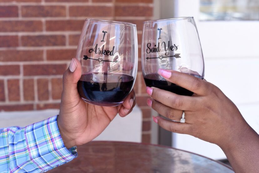 stemless wine glass