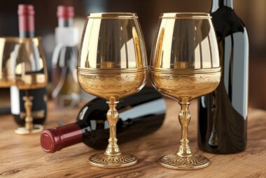 gold wine glasses