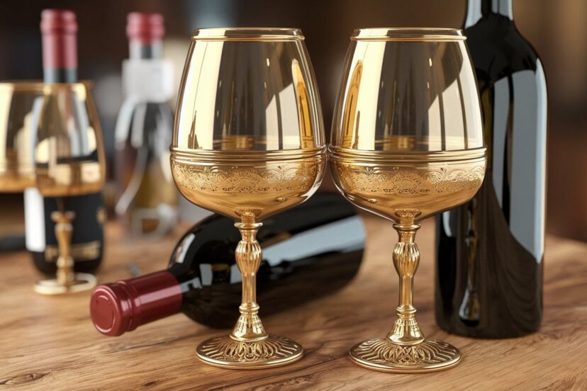 gold wine glasses